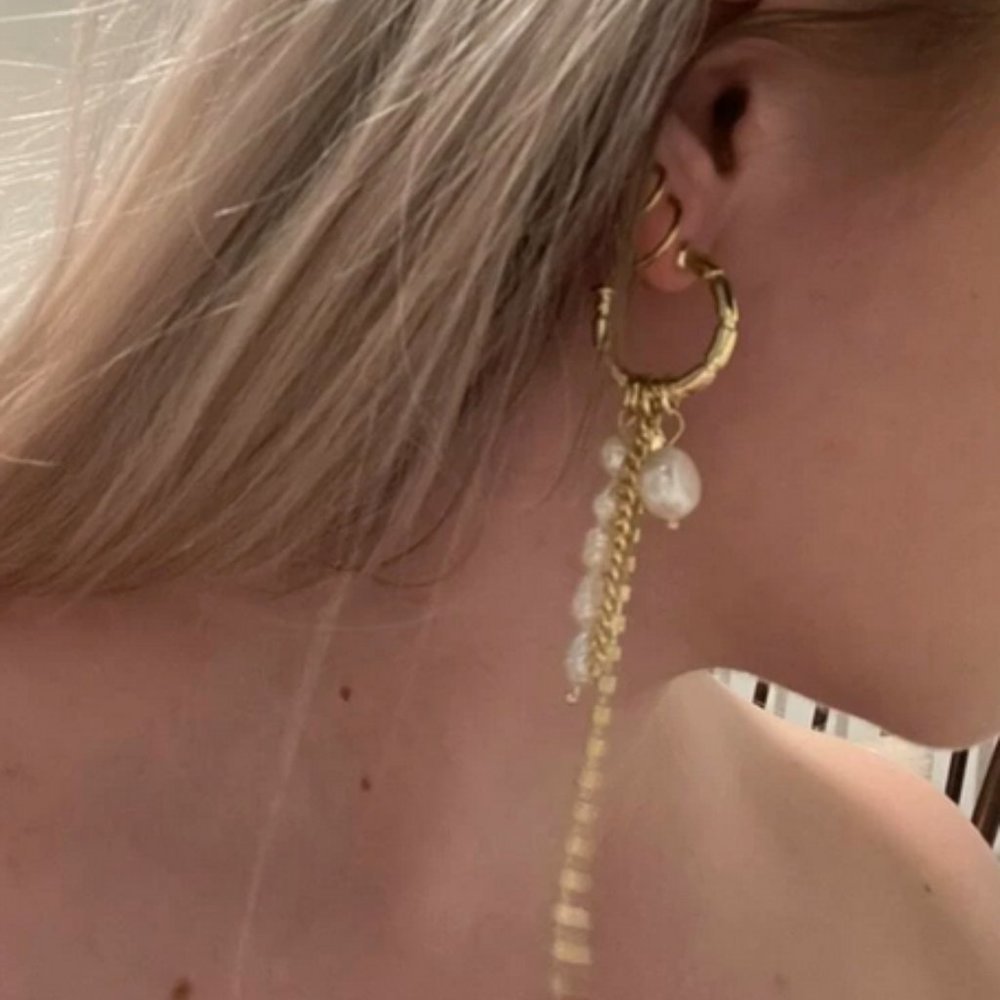 Faux Pearl Drop Earrings - Picture 4 of 5